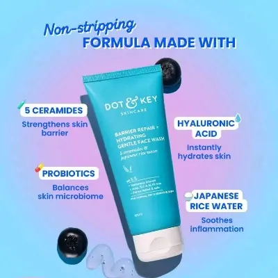Picture of Dot & Key Barrier Repair + Hydrating Gentle Facewash - 100ml - Blue