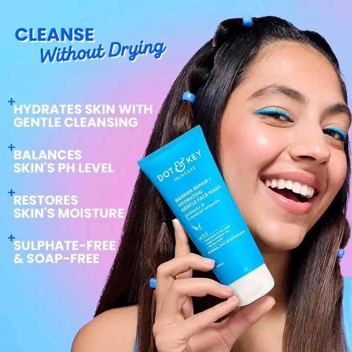 Picture of Dot & Key Barrier Repair + Hydrating Gentle Facewash - 100ml - Blue