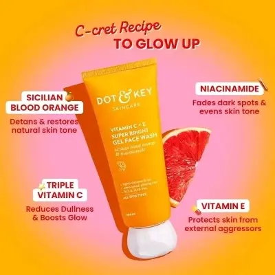 Picture of DOT & KEY Vitamin C + E Super Bright Gel Face Wash - Orange