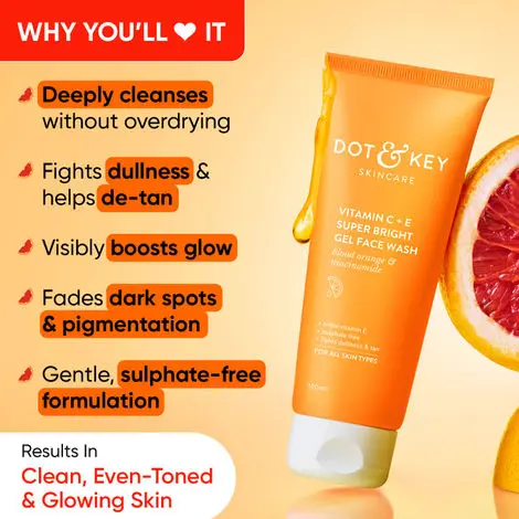 Picture of DOT & KEY Vitamin C + E Super Bright Gel Face Wash - Orange