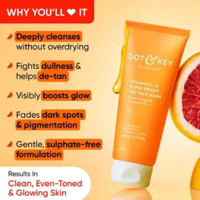 Picture of DOT & KEY Vitamin C + E Super Bright Gel Face Wash - Orange