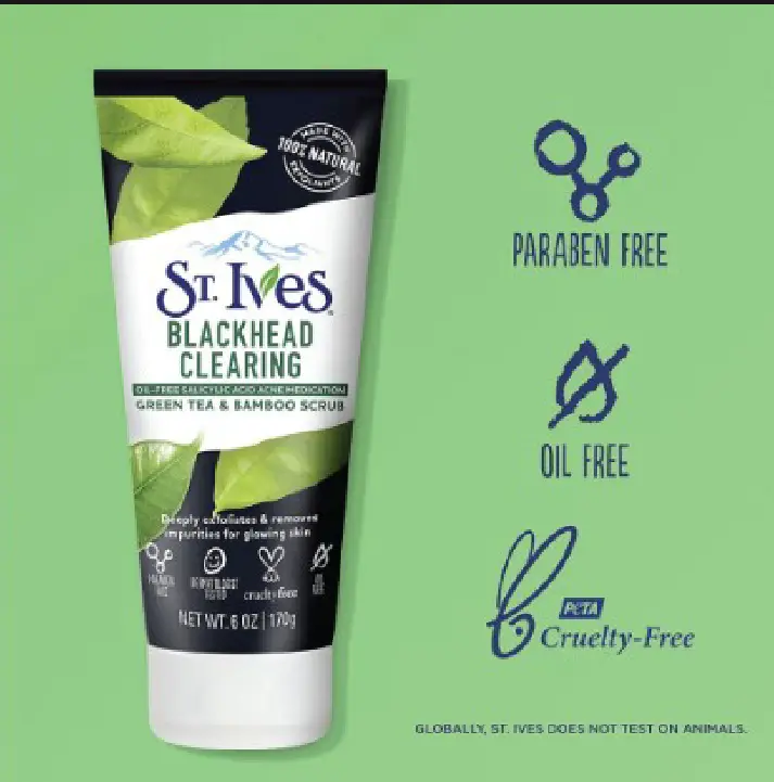 Picture of St. Ives Blackhead Clearing Green Tea Scrub - Black