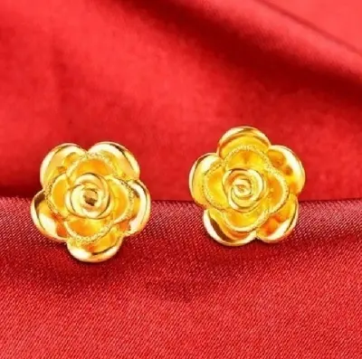 Picture of Luxury Style Dubai Gold Plating  Flower Style Earrings for Women - Gold