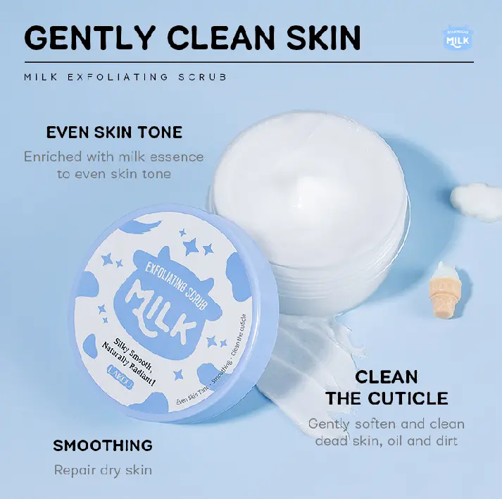 Picture of Laikou Milk Exfoliating Scrub for Silky,smooth,naturally radiant Skin - White