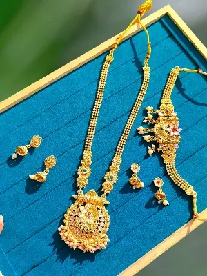 Picture of Indian Traditional Fashion Weeding/Party Bridal Choker Necklace & Earrings Jewellery Set For Women - Necklace For Girls