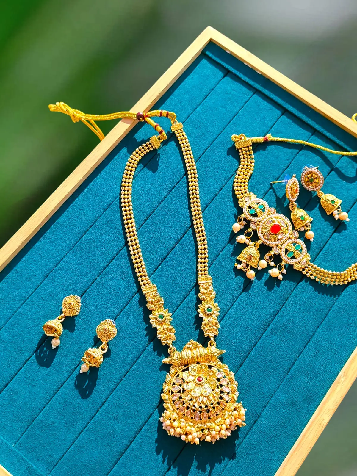 Picture of Indian Traditional Fashion Weeding/Party Bridal Choker Necklace & Earrings Jewellery Set For Women - Necklace For Girls