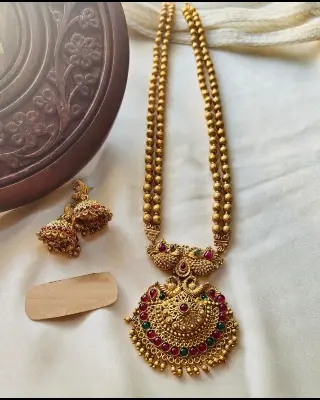 Picture of Indian Traditional Fashion Weeding/Party Bridal Choker Necklace & Earrings Jewellery Set For Women - Necklace For Girls - Multicolor