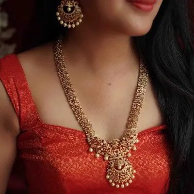 Picture of Indian Traditional Fashion Weeding/Party Bridal Choker Necklace & Earrings Jewellery Set For Women - Necklace For Girls - Multicolor