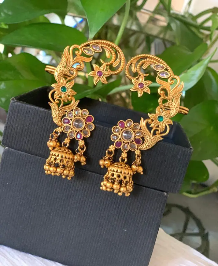 Picture of Indian Traditional Fashion Weeding/Party Bridal Earrings Jewellery Set For Women - Earrings For Girls - Gold