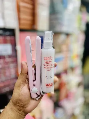 Picture of V&G 220°C Heat Protection Conditioning Mist
100MI & Mini Hair Straightener Combo Set for Hair Straightening