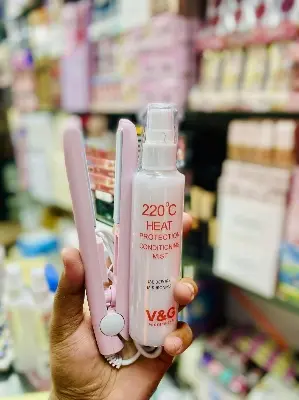 Picture of V&G 220°C Heat Protection Conditioning Mist
100MI & Mini Hair Straightener Combo Set for Hair Straightening