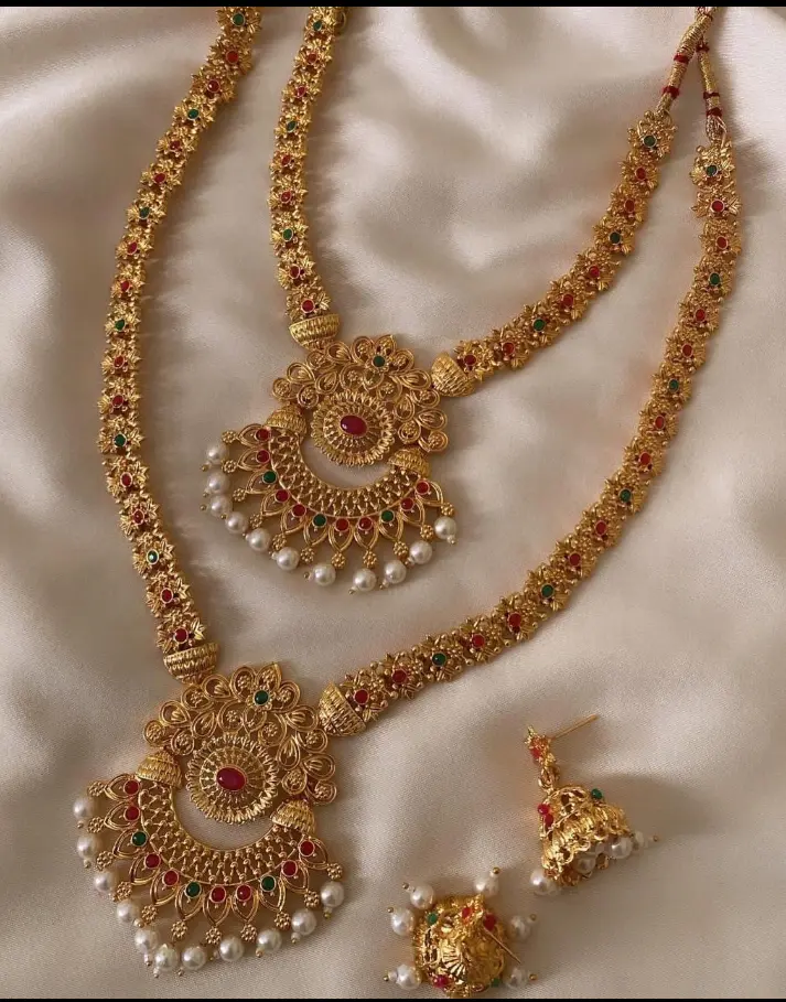 Picture of Complete Indian Jewellery Set for Women Traditional Ethnic Design Perfect for Wedding and Celebrations - Gold