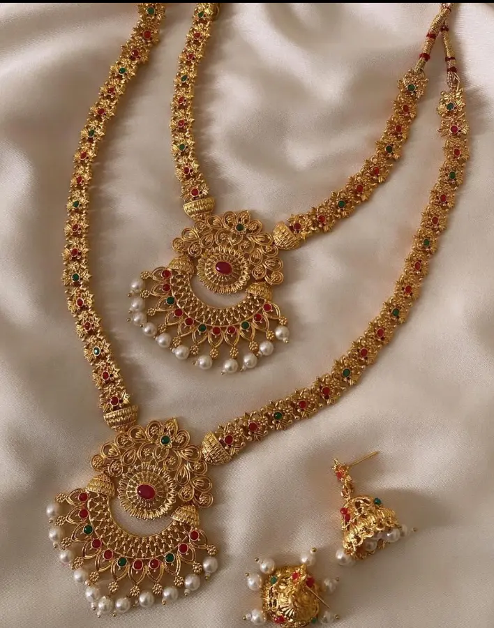 Picture of Complete Indian Jewellery Set for Women Traditional Ethnic Design Perfect for Wedding and Celebrations - Gold