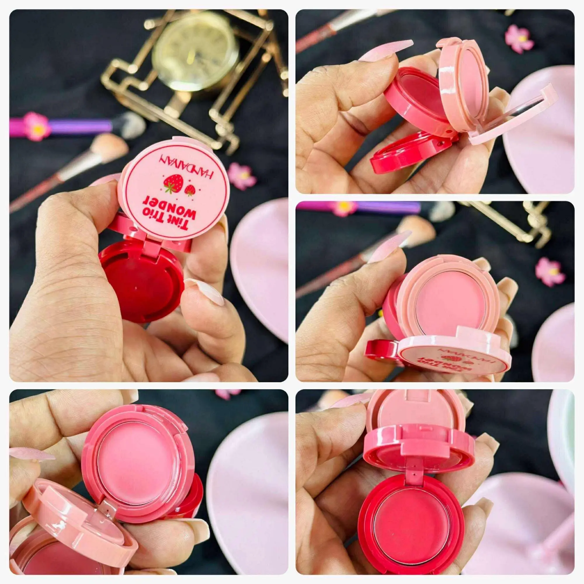 Picture of Handaiyan Strawberry Blush Tint Trio
Wonder, Multi-Use Makeup Powder Pink Blush...