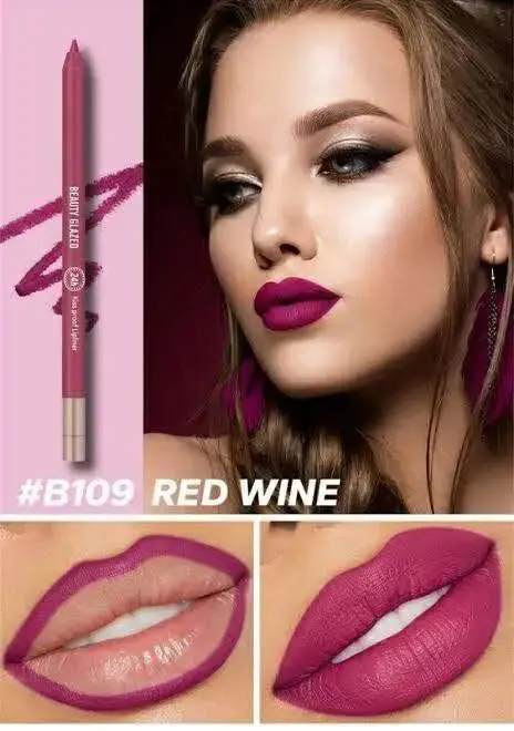 Picture of BEAUTY GLAZED Waterproof Matte Lip Liner Pencil For Lips Eyeliner  Blush Smooth Easy To Waer Long Lasting Lip Glaze Pen Sketch Dye Tint Lipstick Lip Makeup
