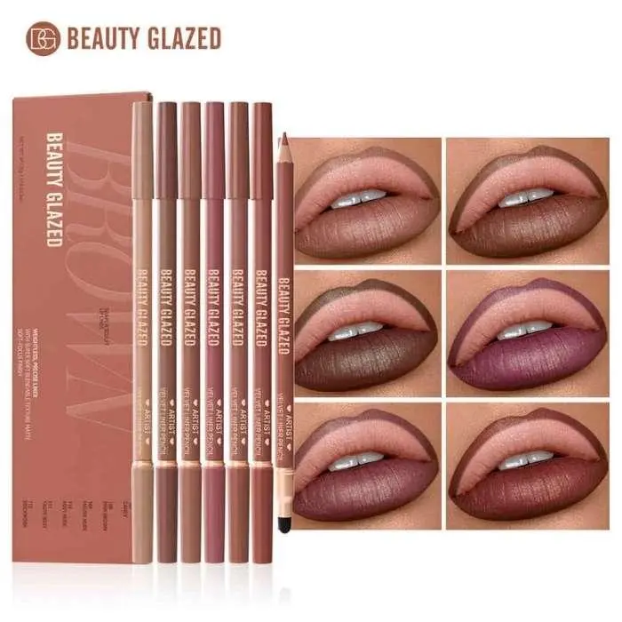 Picture of BEAUTY GLAZED Waterproof Matte Lip Liner Pencil For Lips Eyeliner  Blush Smooth Easy To Waer Long Lasting Lip Glaze Pen Sketch Dye Tint Lipstick Lip Makeup