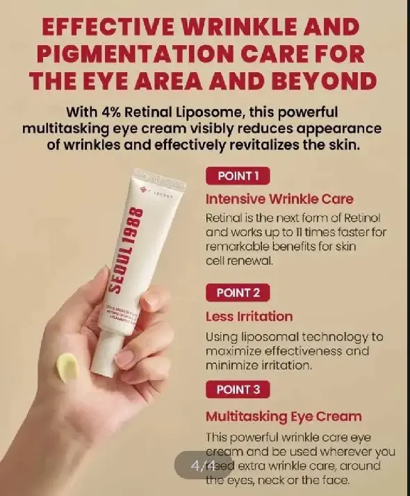 Picture of KSECRET SEOUL 1988 EYE CREAM : RETINAL LIPOSOME 4% + FERMENTED BEAN 30ML