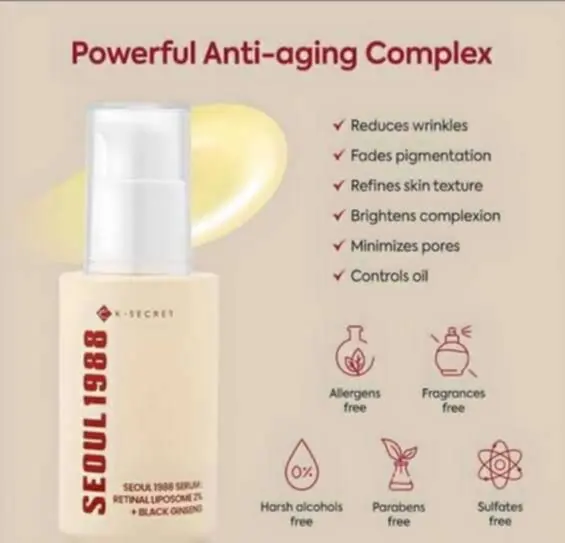 Picture of K-SECRET SEOUL 1988 Retinal Liposome 2% + Black Ginseng Serum