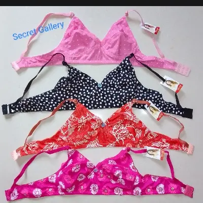 Picture of 4 Piece Stylish Printed stretchable bra for
Women / Multi Colour / Ladies Bra / Cotton ... - Multicolor