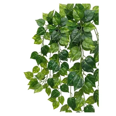 Picture of Leaf Garland Plant Creeper Leaf Wedding Garden Home Bathroom Silk Green Vine Decor 1 pcs