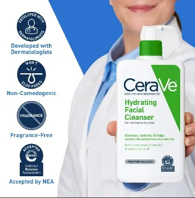 Picture of CeraVe Hydrating Cleanser For Normal To Dry Skin - 236ML(UK) - Green