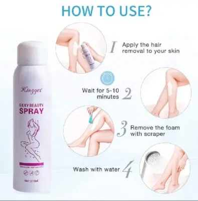 Picture of Kingyes Silky Beauty Painless Hair Removal Spray For Men & Women 150ML - Hair Removal - White