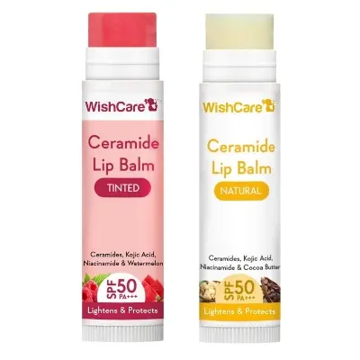Picture of WishCare Ceramide Lip Balm Tinted/Natural With SPF 50 PA+++ 5gm