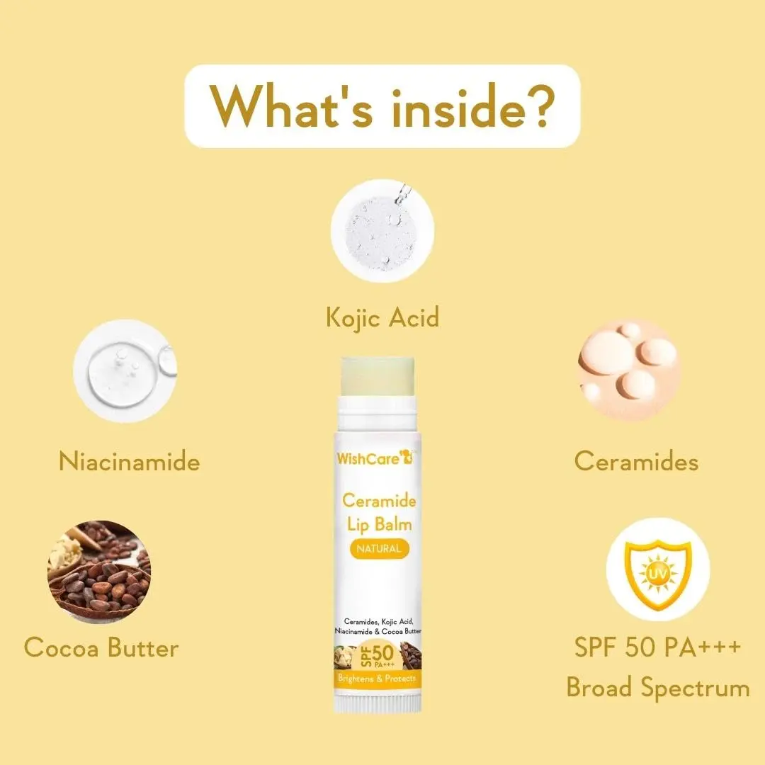 Picture of WishCare Ceramide Lip Balm Tinted/Natural With SPF 50 PA+++ 5gm