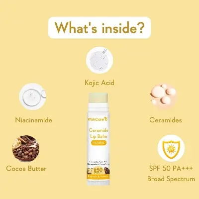 Picture of WishCare Ceramide Lip Balm Tinted/Natural With SPF 50 PA+++ 5gm