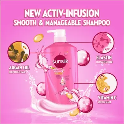 Picture of Sunsilk Smooth & Manageable Shampoo - 625ml (Thailand) - Pink