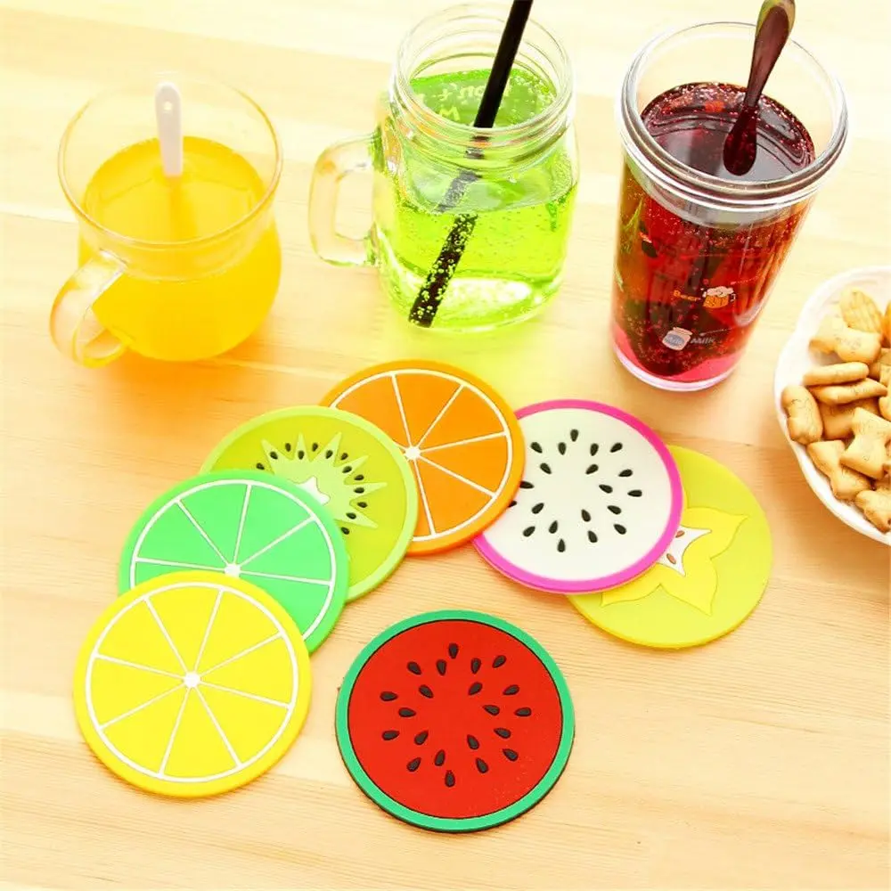 Picture of New Fruit Coaster Colorful Silicone Tea Cups Drink Holder Mat Placemat Pads