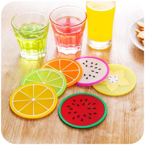 Picture of New Fruit Coaster Colorful Silicone Tea Cups Drink Holder Mat Placemat Pads