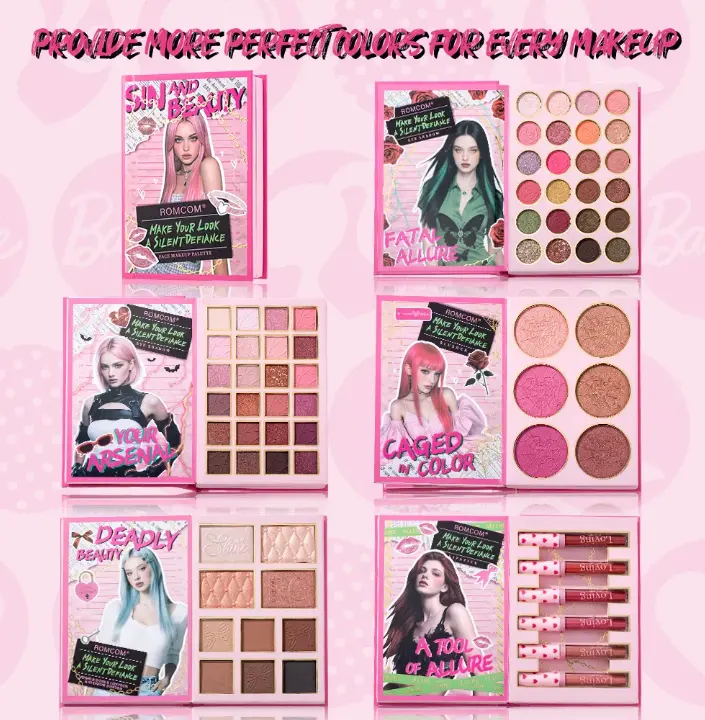 Picture of ROMCOM All in One Makeup Pallet Eyeshadow Palette Blusher Pallet Concealer Pallet highlighter Pallet Matte Lipstick Set