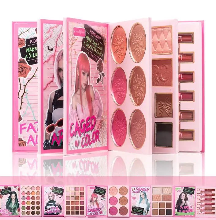 Picture of ROMCOM All in One Makeup Pallet Eyeshadow Palette Blusher Pallet Concealer Pallet highlighter Pallet Matte Lipstick Set