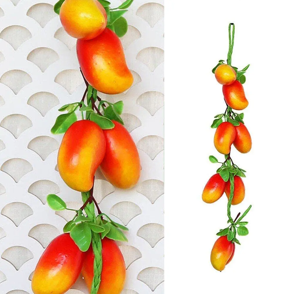 Picture of Fake Mango, Artificial Fruits Foam Mangoes Highly Simulated Lifelike for House Kitchen Party Pub Decoration Cabinet Ornament - Multicolor