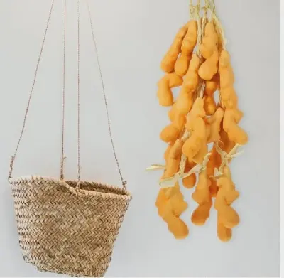 Picture of Realistic Faux Fruit Decor Ginger String 5pcs Hanging Fake Ginger String for Home Party Restaurant - Gold