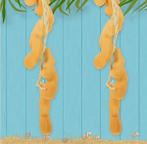 Picture of Realistic Faux Fruit Decor Ginger String 5pcs Hanging Fake Ginger String for Home Party Restaurant - Gold