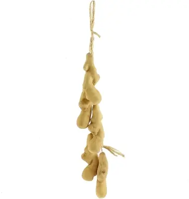 Picture of Realistic Faux Fruit Decor Ginger String 5pcs Hanging Fake Ginger String for Home Party Restaurant - Gold