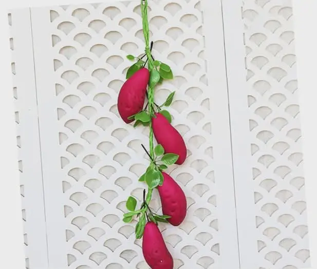 Picture of Artificial Sweet Potato Strings Photo Props Realistic Simulated Vegetable Decor for Home - Maroon