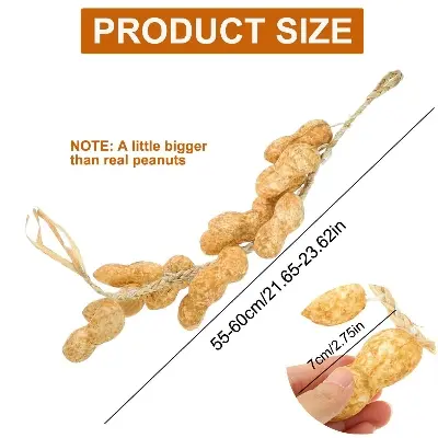 Picture of Artificial Peanut Strings, Fake Peanut Hanging Strings Simulation Fake Vegetables for Home Kitchen Farm Party Wall Decoration Photo Props (Light Yellow) - Gold