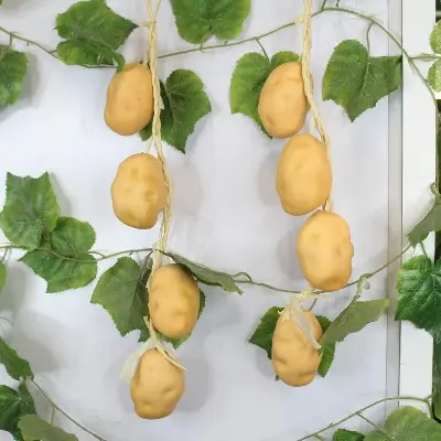 Picture of Fake Potato, Artificial Vegetables Foam Potatoes Highly Simulation Lifelike for House Kitchen Party Pub Decoration Cabinet Ornament - Gold