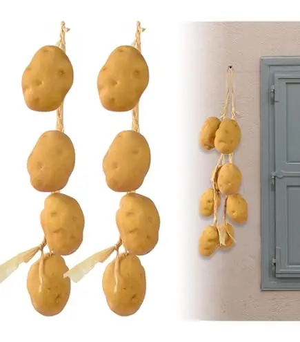 Picture of Fake Potato, Artificial Vegetables Foam Potatoes Highly Simulation Lifelike for House Kitchen Party Pub Decoration Cabinet Ornament - Gold