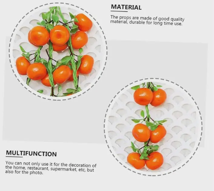 Picture of Realistic Simulation Artificial Fruit String Ornaments Decor for Kitchen or Home Decoration Photography Props - Orange