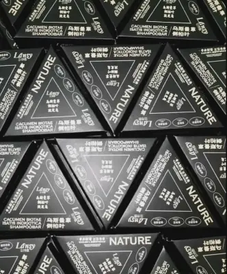 Picture of Nature Shampoo Bar for Soft Silky Shiny Smooth Dandruff free long hair - Black