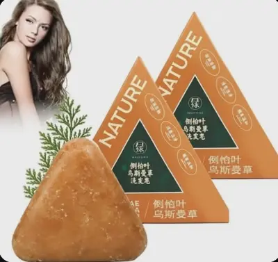 Picture of Nature Shampoo Bar for Soft Silky Shiny Smooth Dandruff free long hair - Orange