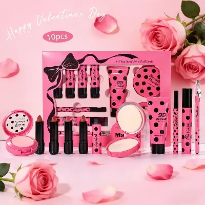 Picture of Hang Fang 10pcs Pink Makeup Combo Set