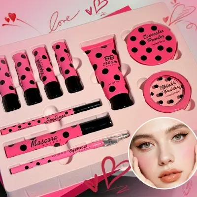 Picture of Hang Fang 10pcs Pink Makeup Combo Set