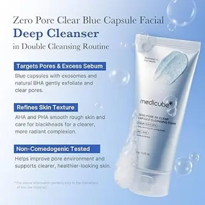 Picture of Medicube Zero Pore SA Clear Capsule Cleansing Foam-120gm - Blue