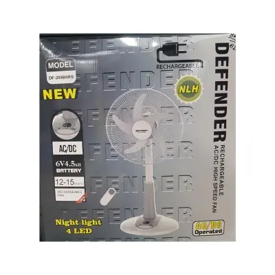Picture of Defender (DF-2986HRS) 16" Rechargeable (AC/DC) double battery Half stand Fan