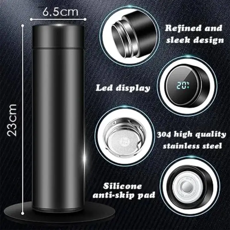 Picture of Smart LED Temperature Display Stainless Steel Vacuum Flask (Thermos Bottle)